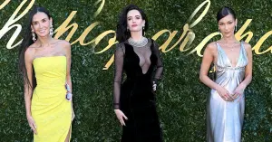 Blooming Demi Moore and Bella Hadid in archival silks and diamonds at the Chopard party