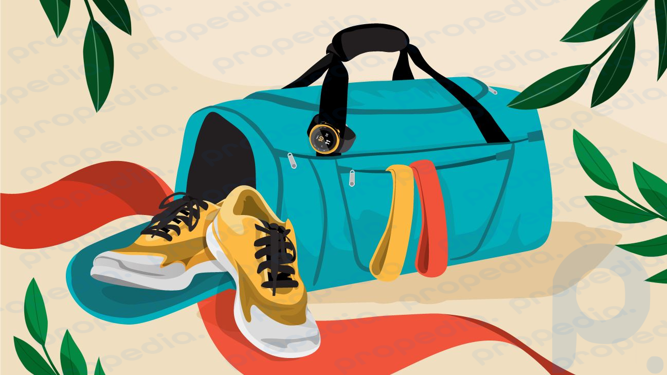 иллюстрация упакованной спортивной сумки