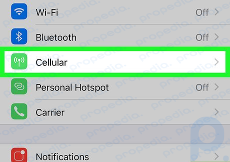 Step 2 Tap Cellular.