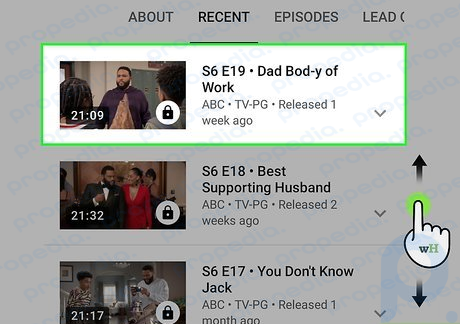 Step 8 Scroll down and tap an episode.