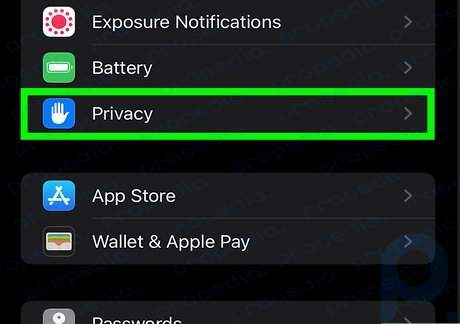 ステップ 2 [プライバシー] をタップします。