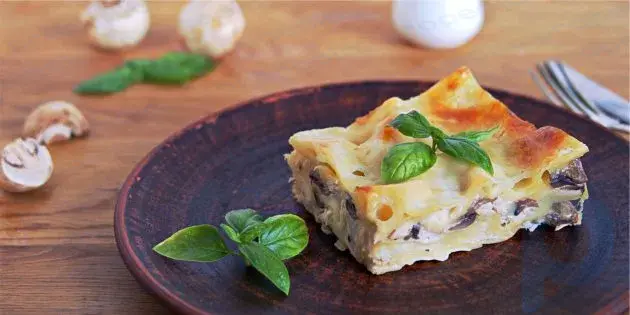Recettes : lasagnes aux champignons et fromage