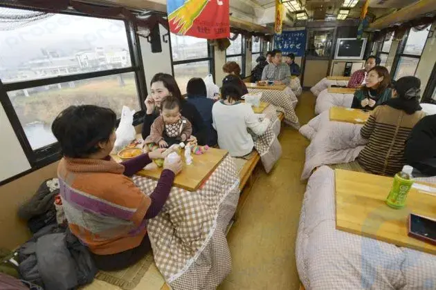 Train with kotatsu