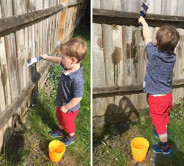 Советы родителям: поручите малышу покрасить забор