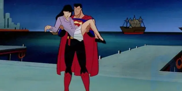 Still from the cartoon about superheroes “Superman: Last Son of Krypton”