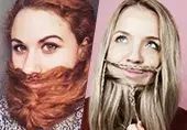 Yeni Instagram trendi: (Rusya'da yasaklanan aşırıcı örgüt) kızlar saçlarından sakal yapıyor