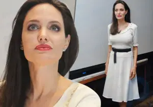 Without a bra and in white: Jolie came out for the first time in a long time
