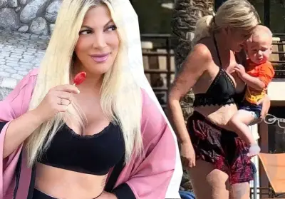 A beauty on Instagram (an extremist organization banned in Russia), in real life Tori Spelling looks 10 years older and 20 kg heavier