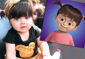 A girl who looks like a character from the cartoon “Monsters, Inc:” has become an Instagram star (an extremist organization banned in Russia)