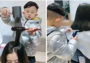 Una peluquera china de 6 años se ha convertido en una estrella de Internet