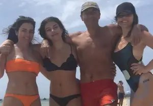 51-year-old Krutaya looks almost better in a bikini than her 14-year-old and 31-year-old daughters