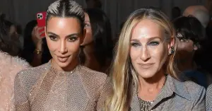Kim Kardashian in a naked dress and modest Sarah Jessica Parker: star guests of the Fendi anniversary show