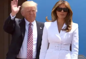 Melania Trump did not publicly shake hands with her husband and again provoked a scandal