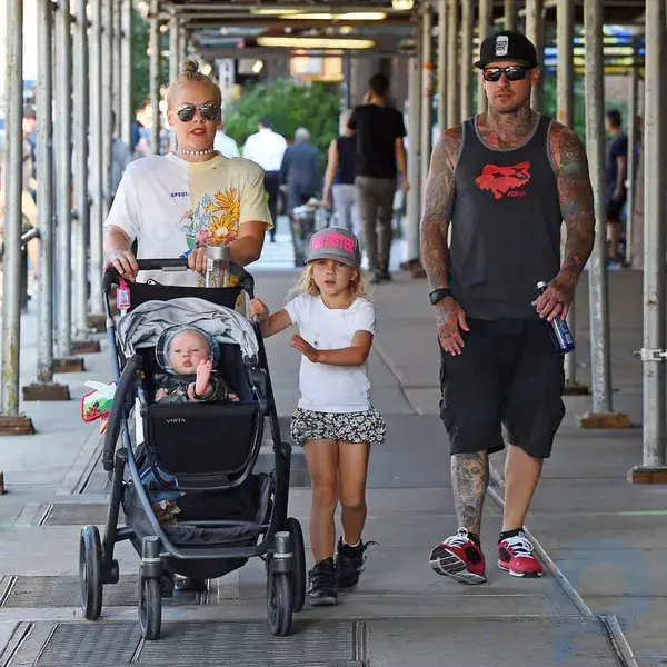 Pink and Carey Hart with children