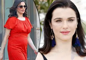 The first photos of 48-year-old Rachel Weisz have appeared on the Internet, in which you can see her rounded belly
