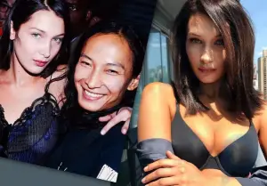 What Bella Hadid looks like in photos on someone else's Instagram (an extremist organization banned in Russia)
