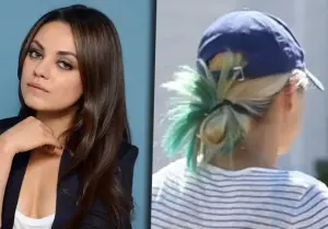 After the accusations against Kutcher, Kunis radically dyed her hair and became blonde with colored tips: