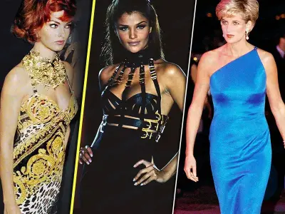 Como Gianni Versace revelou a sexualidade de Lady Di, fez de Liz Hurley uma estrela e puxou mulheres com cintos
