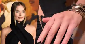 Parıltılar ve kar taneleri yerine: Margot Robbie'nin geometrik manikürünü tekrarlayın