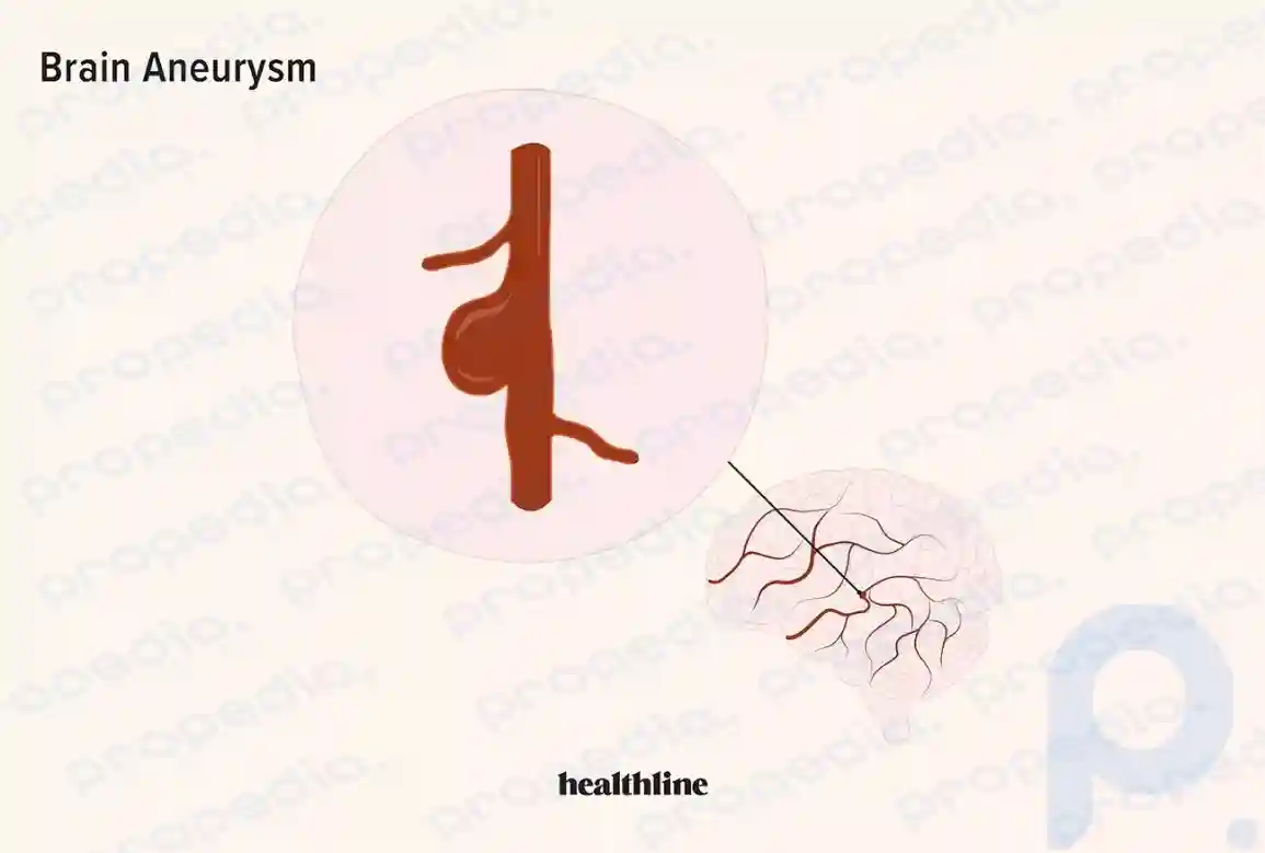 una ilustración de un aneurisma cerebral