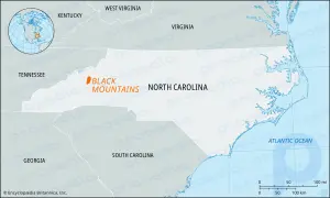 ブラックマウンテン。山脈、ノースカロライナ州、アメリカ合衆国