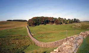 ハドリアヌスの長城。ローマの壁、イングランド、イギリス