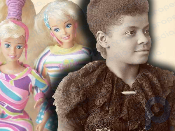 Imagen compuesta - Ida B. Wells y muñecas Barbie