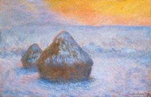 Claude Monet: Stacks of Wheat (Sunset, Snow Effect)