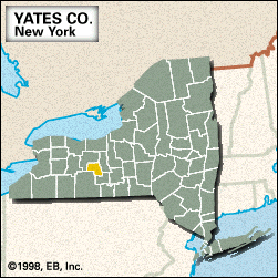 ニューヨーク州イェーツ郡のロケーター マップ。