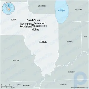 Quad-Städte: Industriegebiet, Illinois-Iowa, Vereinigte Staaten