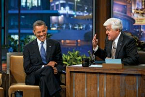Barack Obama y Jay Leno en The Tonight Show