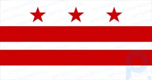 Flagge von Washington, D:C: Flagge des Bundesbezirks der Vereinigten Staaten