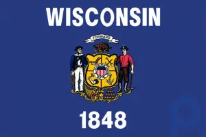 Bandera de Wisconsin: bandera del estado de estados unidos