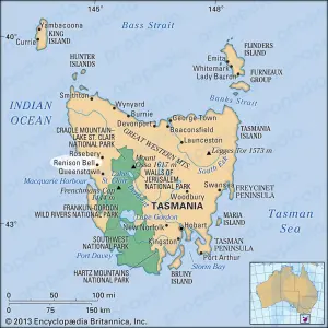 Ренисон Белл: район, Тасмания, Австралия