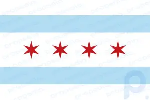 Bandera de Chicago: bandera municipal de estados unidos