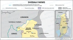 Granjas de Shebaa: zona a lo largo de la frontera del Líbano y los Altos del Golán