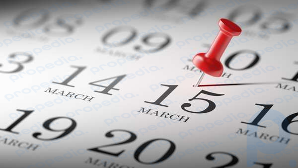 Kalender markiert den 15. März