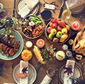 Celebración de Acción de Gracias Cena Tradicional Concepto de Comida