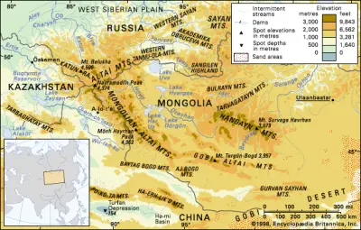 Altay Dağları: dağ silsilesi, Asya