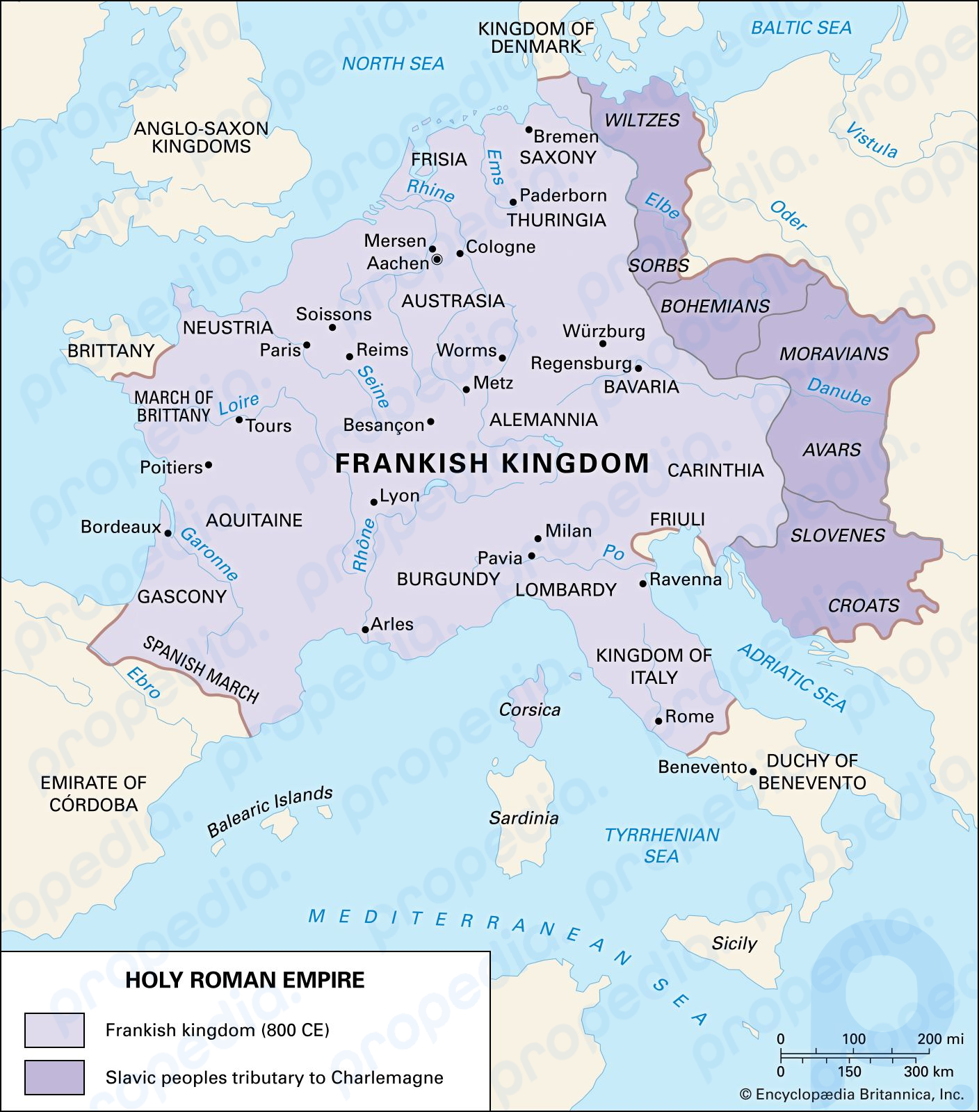 Sacro Imperio Romano Germánico en el año 800