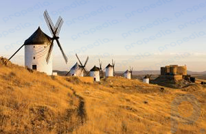 windmills in Castile–La Mancha, Spain