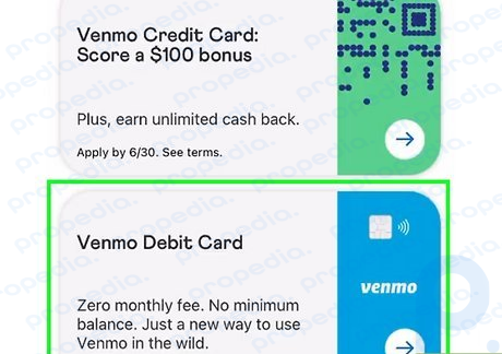 Step 3 Tap Sign up for the Venmo Debit Card.