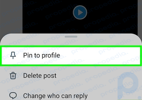 Step 3 Select Pin to your profile.