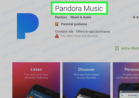 Paso 1 Descarga Pandora desde Play Store.