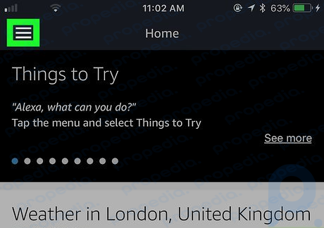 Step 1 In the Alexa App, tap ☰.