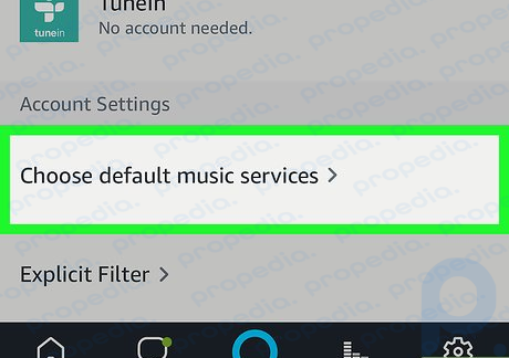 Step 4 Tap Choose Default Music Services.