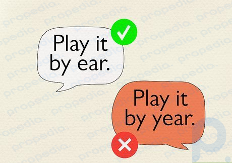 Der richtige Ausdruck ist „Spielen Sie es nach Gehör“, nicht „Spielen Sie es nach Jahr“.
