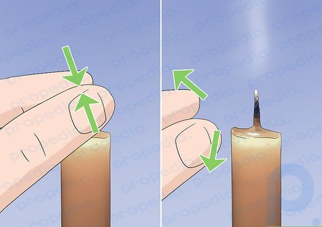 Step 4 Quickly grab the wick and then let go.