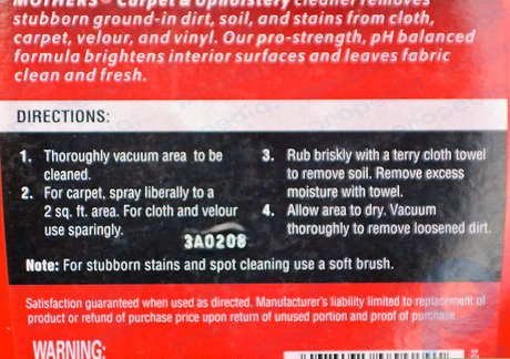 Step 3 Follow the instructions on the bottle of your upholstery cleaner.