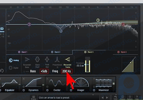 Step 4 Adjust the audio equalizer to preserve the bass tones.